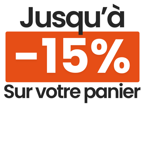 -5% dès 100€, -10% dès 150€, -15% dès 200€ automatiquement appliquées à votre panier