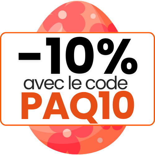 Bravo ! Vous avez trouvé une promotion : -10 % jusqu'à lundi inclus avec le code PAQ10