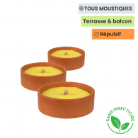 Bougie anti moustique citronnelle terre cuite x3