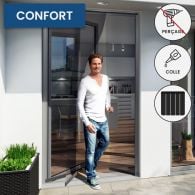 rideau moustiquaire de porte a glissiere easy avec pictos
