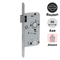 Serrure à condamnation type Alsace Abus Universel WC - Axe 55