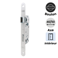 serrure encastrable à condammation marque abus modèle SE de couleur blanc. Porte intérieur wc et salle de bains