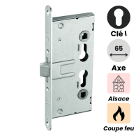 serrure à encastrer de type Alsace de la marque Abus, modèle EFS. Fabrication allemande. Conforme aux normes européennes.