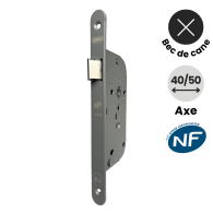 Serrure à encastrer bec de cane Abus, modèle SEBAT NF.QC. Couleur grise. 