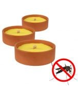 Bougie anti moustique citronnelle terre cuite x3