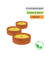 Bougie anti moustique citronnelle terre cuite x3