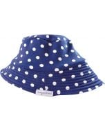 Chapeau bébé anti UV fille Bleu points blancs 3-36mois