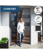 rideau moustiquaire de porte a glissiere easy avec pictos