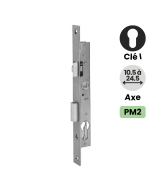 serrure a encastrer profil étroit abus SE PM. Clé I. Pour portail, portillons, porte métallique exterieur. Acier zingué. 