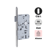 Serrure à trou de clé L type Alsace Abus Universel - Axe 55