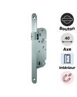 serrure magnétique à condamnation abus pour toilette et WC. Anti-claquage. Axe 40 mm. 