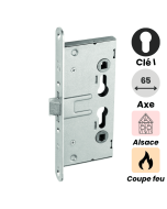 serrure à encastrer de type Alsace de la marque Abus, modèle EFS. Fabrication allemande. Conforme aux normes européennes.