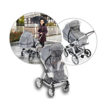 Housse De Pluie Pour Poussette – Transparente, Fermeture Éclair – Imperméable Universelle Pour Bébé (PVC/EVA) - 2