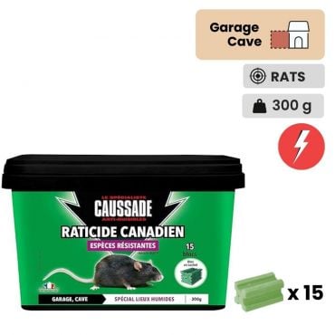 Raticide canadien espèces resistantes rats 300gr