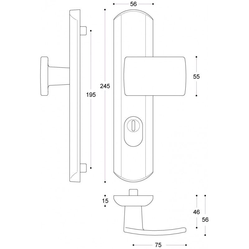 taille poignée de porte blindée palière