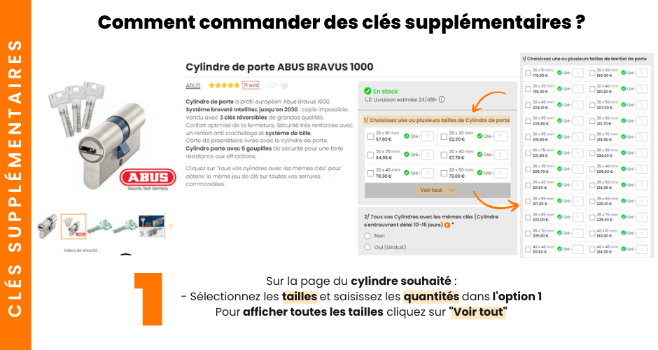 comment commander des clés supplémentaires ?